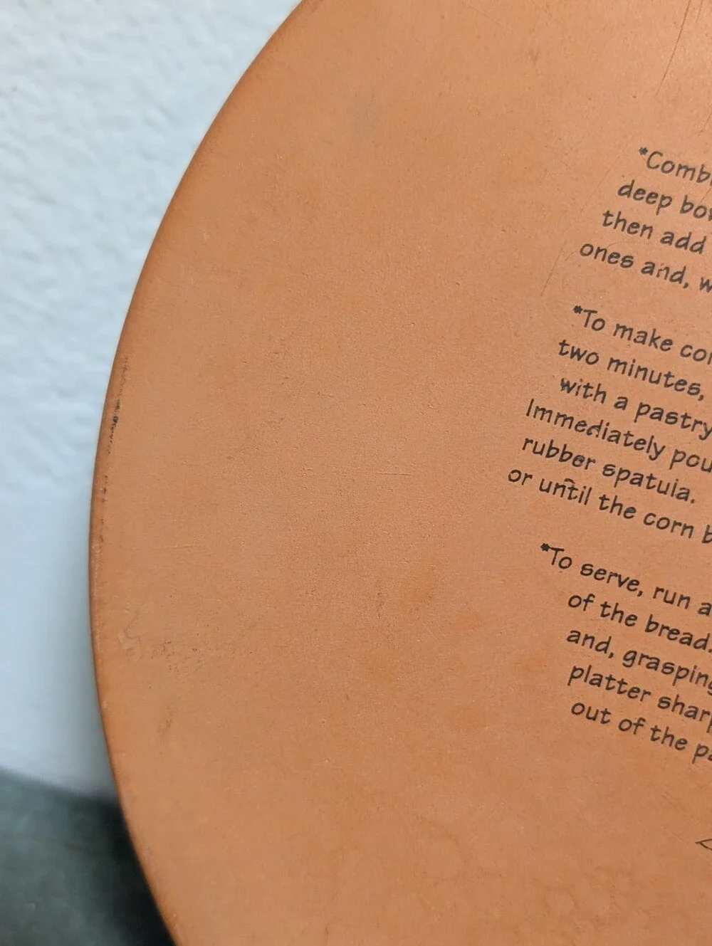 Santa Barbara Designs TerraCotta Old Fashioned Corn Bread Decor Trivet Recipe
